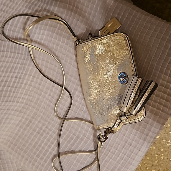 💛Coach 19908 Legacy Metallic Leather Penny Shoulder Crossbody💛 - Picture 10 of 11